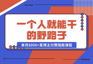 【2024.10.23】一个人就能干的野路子，单月8000+，某博主付费陪跑课程-老张项目网