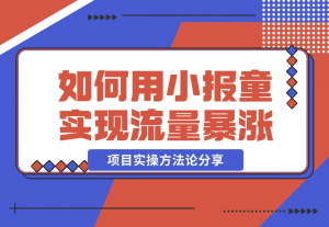 【2024.11.12】低价高转，如何用小报童实现流量暴涨 项目实操方法论分享！-老张项目网