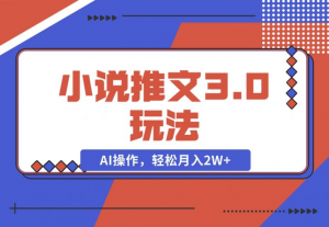 【2024.12.05】小说推文3.0玩法，通过文字生成漫画视频，AI操作，新手轻松月入2W+！-老张项目网