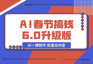 【2024.12.20】AI春节搞钱6.0升级版 爆款动图桌面 壁纸 屏保素材 AI一键制作 批量出内容-老张项目网