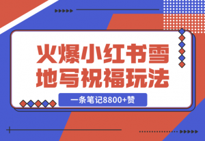 【2024.12.21】一条笔记8800+赞，涨粉2000+，火爆小红书的recraft雪地写祝福玩法（附提示词及工具）-老张项目网