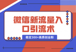 【2025.1.2】微信新流量入口引流术，布局关键词+长尾，每天稳定300+高质创业粉！-老张项目网