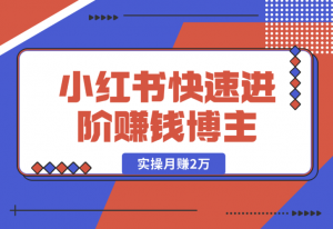 【2025.1.2】小红书赚钱秘籍，掌握爆款笔记创作，快速进阶赚钱博主, 实操月赚2万-老张项目网